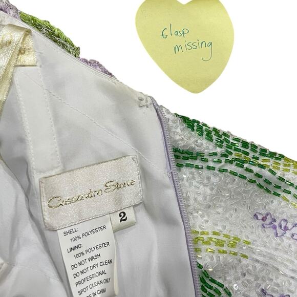 Cassandra Stone Sz 2 Prom Pageant HOCO Long Mermaid Purple Fitted Dress Sequin - Picture 12 of 12